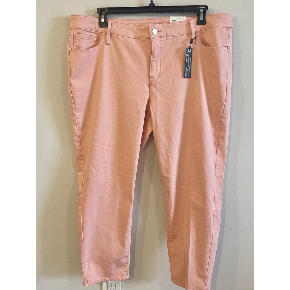 New a.n.a. Pleasant Pink Skinny Ankle Summer Pants Jeans Womens 20W Slim Fit NWT
